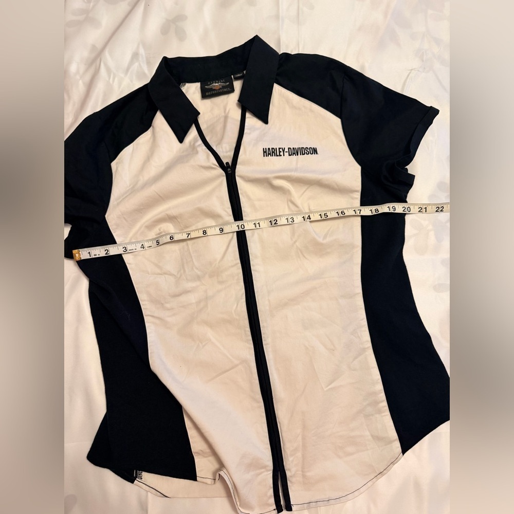 Harley-Davidson Black and White Collared Shirt - Picture 5 of 6